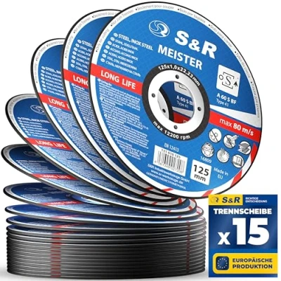 Afbeelding van S&amp;R Schijf 125 slijpschijf ijzer metaal, roestvrij staal, aluminium x 1 mm 15 voor haakse slijper