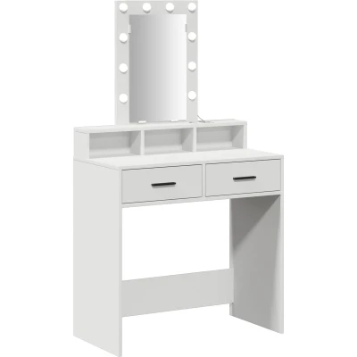 Afbeelding van vidaXL Wit Houtcomposiet 79 x 41 140 cm Kaptafel Rechthoekig