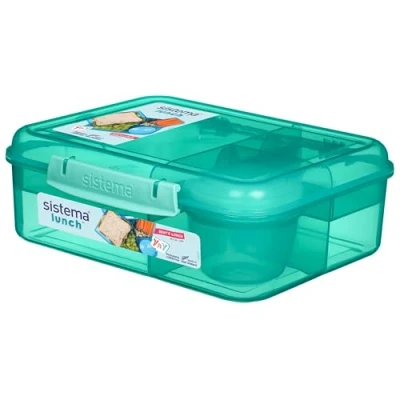 Image de Sistema Trends lunch Boîte à Bento 4 compartiments et pot de yaourt 1,65L