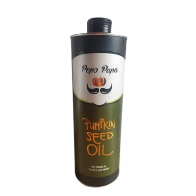 Image de Pepo Papa Huile de pépins courge 100% pure, issue la première pression selon méthode traditionnelle ALU Pack (1 Litre)