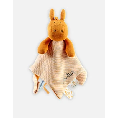Image de Noukie’s Doudou Naissance Paco l’Âne 100% Coton Bio Cadeau Éthique Ocre 1 Unité