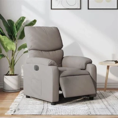 Image de vidaXL Fauteuil inclinable électrique Taupe Tissu