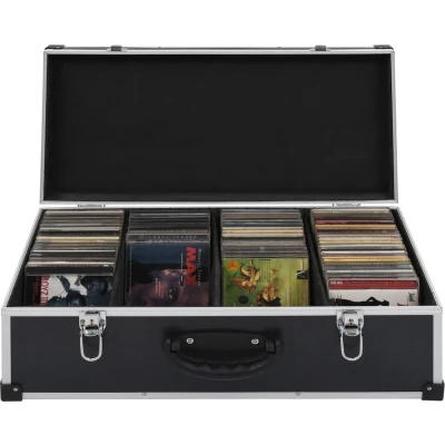 Afbeelding van Cd koffer voor 80 cd&#39;s aluminium ABS zwart