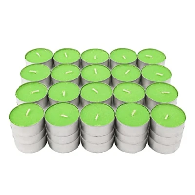 Afbeelding van Geurende groene theelichtjes, 60 kaarsen, sorbet met watermeloen