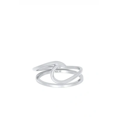 Afbeelding van Elli WAVE Ring, Dames, Maat: 54, Silber