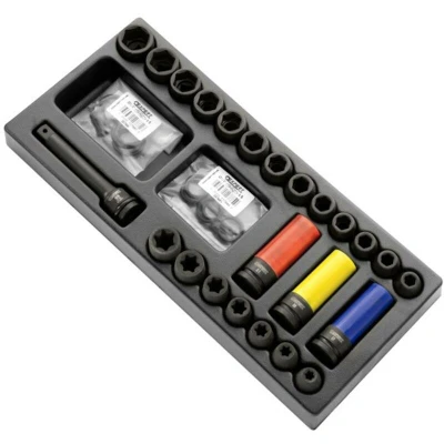 Afbeelding van EXPERT E041604 impactdoppen en accessoireset 1/2&quot; zeskant in module 26 delig