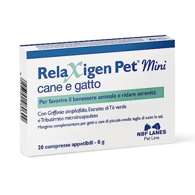 Afbeelding van NBF Lanes Relaxigen Pet Mini hond en kat, 20 aantrekkelijke tabletten ter bevordering van het dierenwelzijn herstel de rust, voor middelgrote kleine honden katten