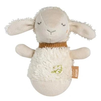Afbeelding van Fehn Natuurlijk staand mini schaap grappig motorisch speelgoed van biologisch katoen (kbA) om vast te pakken, aan raken, raken en op tillen, voor baby&#039;s peuters vanaf 0 maanden
