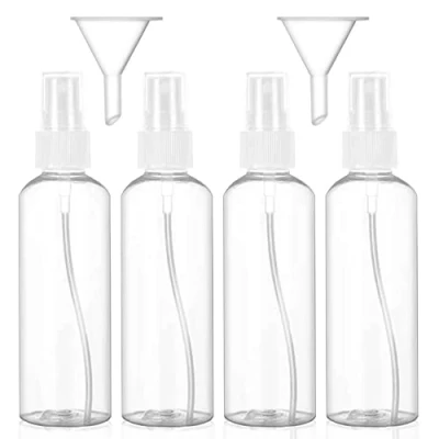 Afbeelding van Spuitfles transparante verstuiver flessen 4 x 100 ml lege fijne mist sproeifles op reis