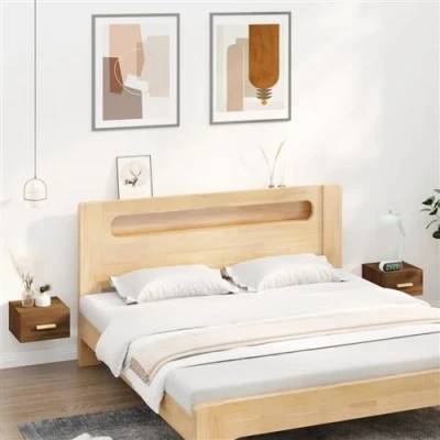 Afbeelding van vidaXL Nachtkastjes 2 st wandgemonteerd 35x35x20 cm bruin eikenkleur