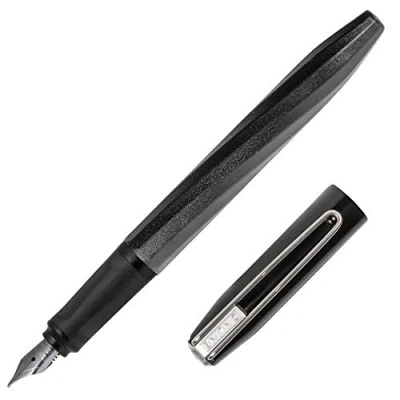 Afbeelding van ONLINE Slope Vulpen, ergonomisch, zwart, veer M (middel), voor standaard of combi inktpatronen, navulbaar, rechtshandigen, meisjes/jongens/volwassenen, zwart