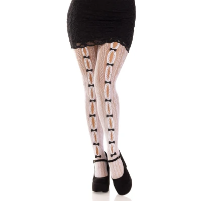 Afbeelding van Leg Avenue Sweetheart Striped Net panty Wit