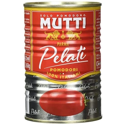 Image de 24x Mutti Pomodori Pelati meilleur sauce tomate pelée d&#039;Italie boîte 400g