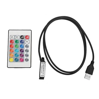 Afbeelding van 5 24 V 6 A toetsen RGB LED licht draadloze afstandsbediening USB lichteffect IR controller (1 m)