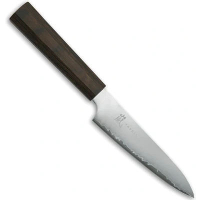 Afbeelding van Yaxell HANA universeelmes 12cm 3 laags roestvrijstaal met donkerbruin pakka wood heft