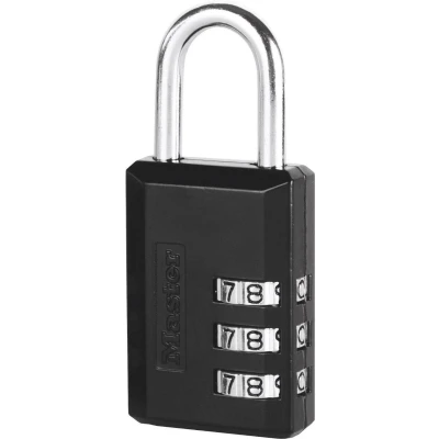 Afbeelding van MasterLock Hangslot 30mm met cijfercombinatie zwart vinyl