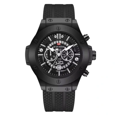 Afbeelding van Va Voom Luxe Herenhorloge Mannen Siliconen Polsband Zwart Waterdicht Doos