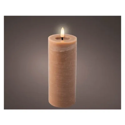 Afbeelding van Kaars LED Lumineo Bruin Ø 7 x 19 cm Vlameffect