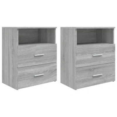 Afbeelding van vidaXL Nachtkastjes 2 st 50x32x60 cm grijs sonoma eikenkleurig