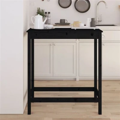 Afbeelding van Bartafel 100x50x110 cm massief grenenhout zwart