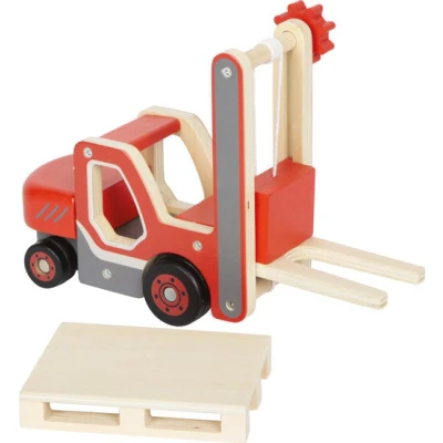 Afbeelding van Houten Heftruck met pallet Werkvoertuig