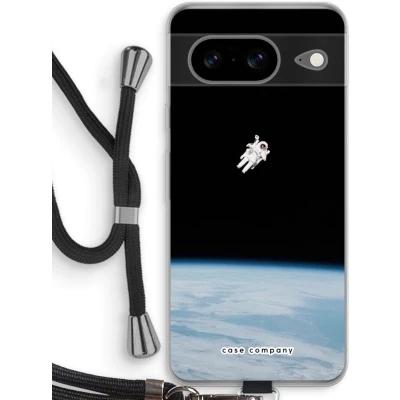 Afbeelding van Case Company® hoesje met Koord geschikt voor Google Pixel 8 Alone in Space Telefoonhoesje Zwart Bescherming aan alle Kanten en Over de Schermrand