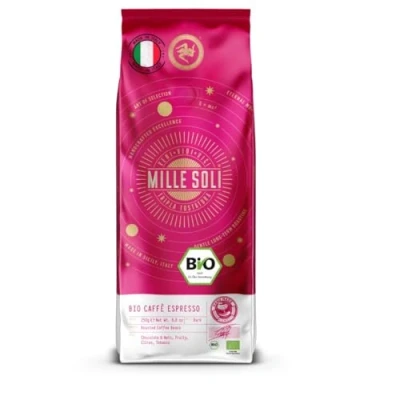 Afbeelding van MilleSoli biologische espressobonen 250 g in zak traditionele drievoudige roostering met de hand hoogwaardige koffiebonen voor volautomatische machine en filterhouder