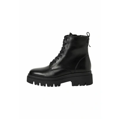 Afbeelding van Tamaris Enkellaarsjes met plateauzool, Dames, Maat: 39, Black Schoenen