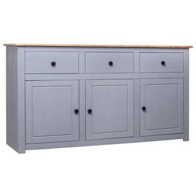 Afbeelding van Dressoir Panama Range 135x40x80 cm massief grenenhout grijs
