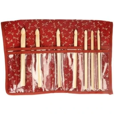 Afbeelding van Seeknit Shirotake sokkennaaldenset S bamboe 20cm rood.