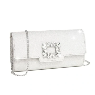 Afbeelding van Miss Lulu Pochette élégante à paillettes pour femme Sac bandoulière mariage, fête, cocktail, bal de fin d&#039;année, argenté
