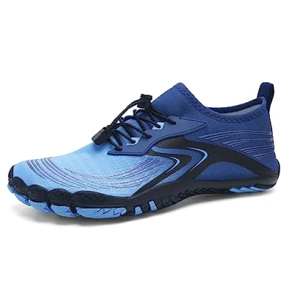 Afbeelding van Waterschoenen voor dames en heren, hardlopen, strand, fitnessstudio, zwemmen, snorkelen, surfen, Blauw kleurverloop.