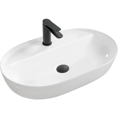 Afbeelding van REA Aura Opzetwastafel Waskom 60.5 x 40.5 13.5 cm Glans Wit