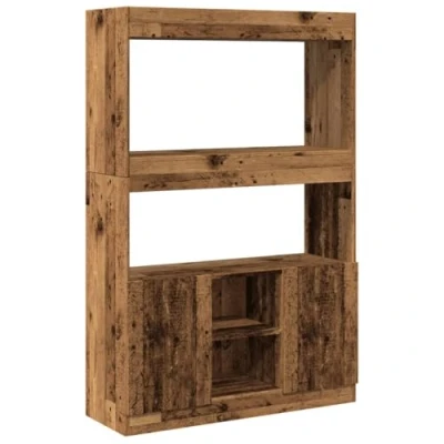 Afbeelding van vidaXL Hoge kast 92x33x140 cm bewerkt hout oud houtkleurig