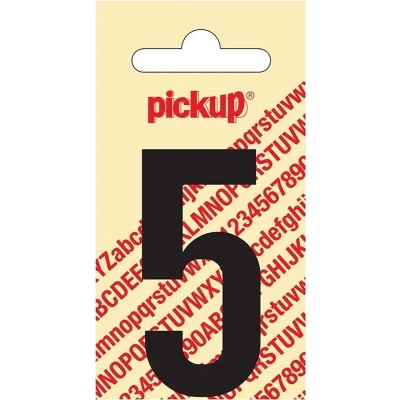Afbeelding van Plakcijfer Nobel 60 mm zwart 5 Pickup