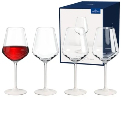 Afbeelding van Villeroy &amp; Boch Manufacture Rock Blanc Rode Wijnglas Set Van 4 Transparant