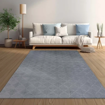 Afbeelding van Zacht Vloerkleed Emily Ruit Antraciet 200x290 Cm