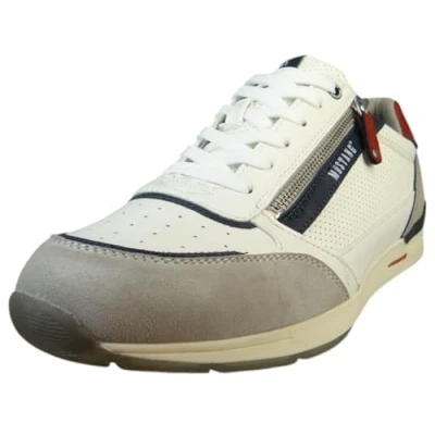 Afbeelding van Mustang Sneakers laag, Heren, Maat: 41, Wit Hoogwaardig imitatieleer