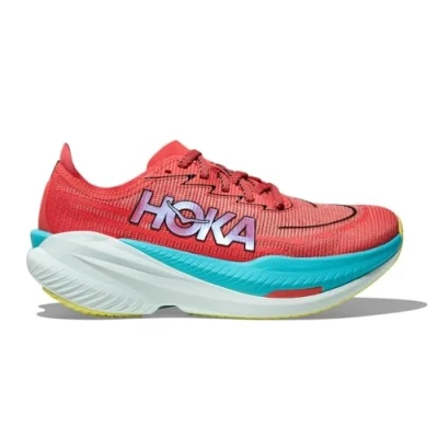Afbeelding van HOKA MACH X 2 Hardloopschoenen voor op de weg, Heren, Maat: 41 1/3, Grapefruit/electric coral Textiel/ synthetisch