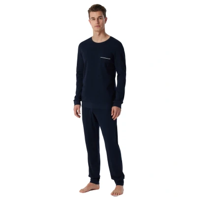 Afbeelding van Schiesser pyjama donkerblauw blokruit 26