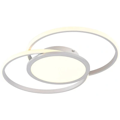 Afbeelding van Lucande LED plafondlamp met dimmer 1licht ijzer, aluminium, kunststof H: 7 cm zilver Inclusief lichtbron