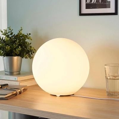 Afbeelding van Lindby tafellamp 1licht glas H: 24.5 cm E27 wit