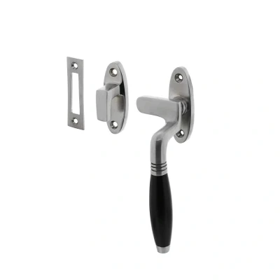 Afbeelding van Intersteel Raamsluiting Ton rechts chroom mat / ebbenhout