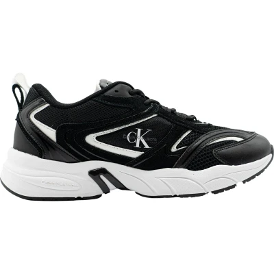 Afbeelding van Calvin Klein Jeans Retro Tennis Sneakers laag, Dames, Maat: 38, Black Imitatieleer/ textiel