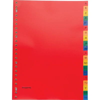 Afbeelding van Pergamy tabbladen, ft A4, 23 gaatsperforatie, PP, geassorteerde kleuren, A Z