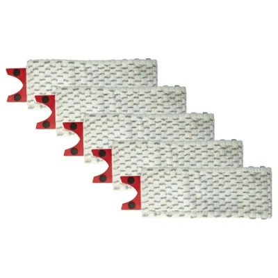 Afbeelding van vhbw Set van 5 dweilpads compatibel met Vileda 1 2 spray, vervangende microvezelkop, rood, grijs, wit