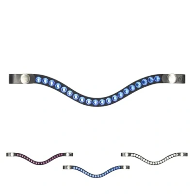 Afbeelding van RL24 Hobby Horse IRHFree Spirit Hoofdband van Imperial Riding Leren met bandjes drukknopen Paardenaccessoires 21 cm breed Sapphire