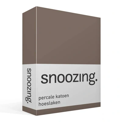 Afbeelding van Snoozing Hoeslaken Tweepersoons 120x200 cm Percale katoen Bruin