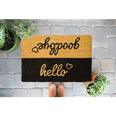 Afbeelding van Hello Goodbye deurmat Deurmatten vloermat kokosvezels 60x40 Floormat