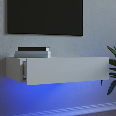 Afbeelding van Tv meubel met LED verlichting 60x35x15,5 cm wit